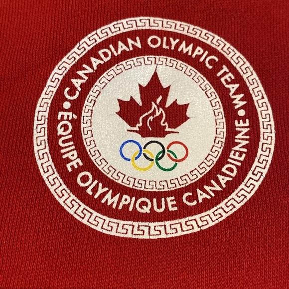 Roots Vtg Canadian Team 2004 Athens Olympic Half Zip Sweatshirt Red White Sz XXL - Picture 11 of 12